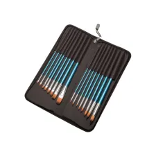 Kwasten set Conda synthetisch 16 stuks in etui Kwasten set Conda synthetisch 16 stuks in etui