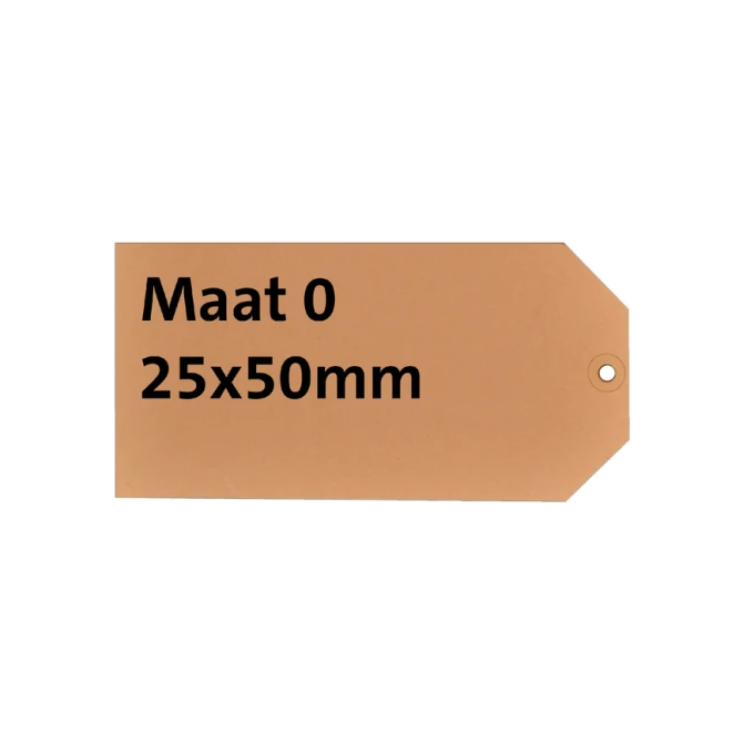 Label HF2 nr 0 200gr 25x50mm bruin 1000 stuks