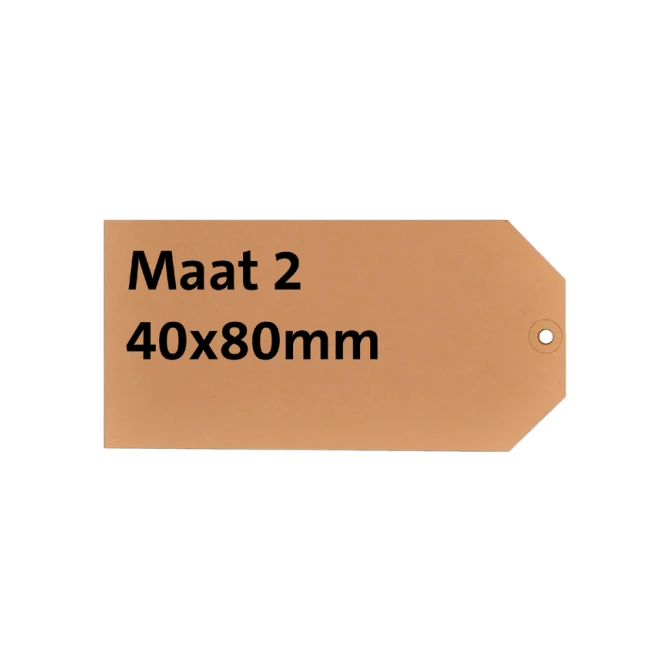 Label karton nr 2  200gr 40x80mm chamois 1000 stuks