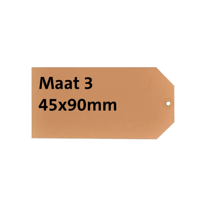 Label karton nr 3 200gr 45x90mm chamois 1000 stuks