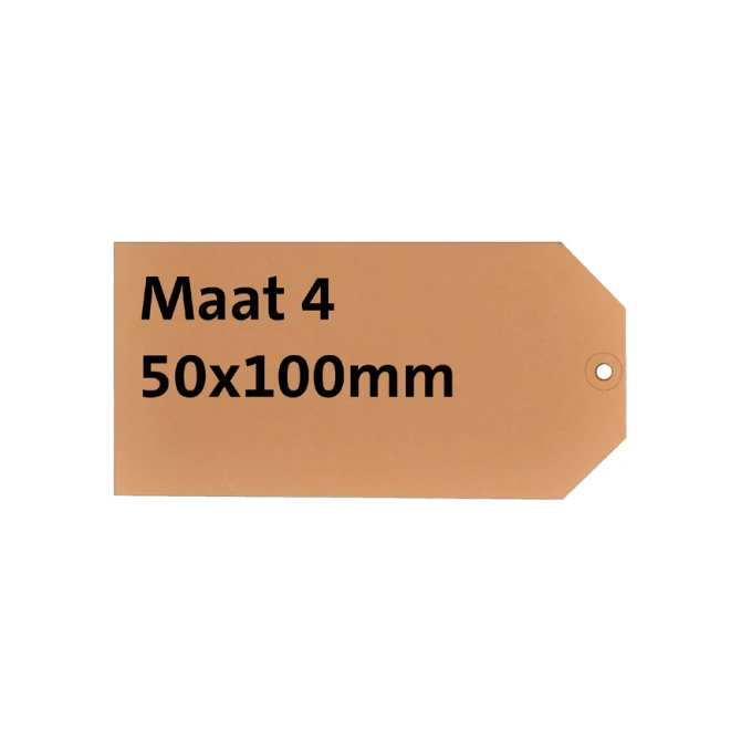 Label karton nr 4 200gr 50x100mm chamois 1000 stuks