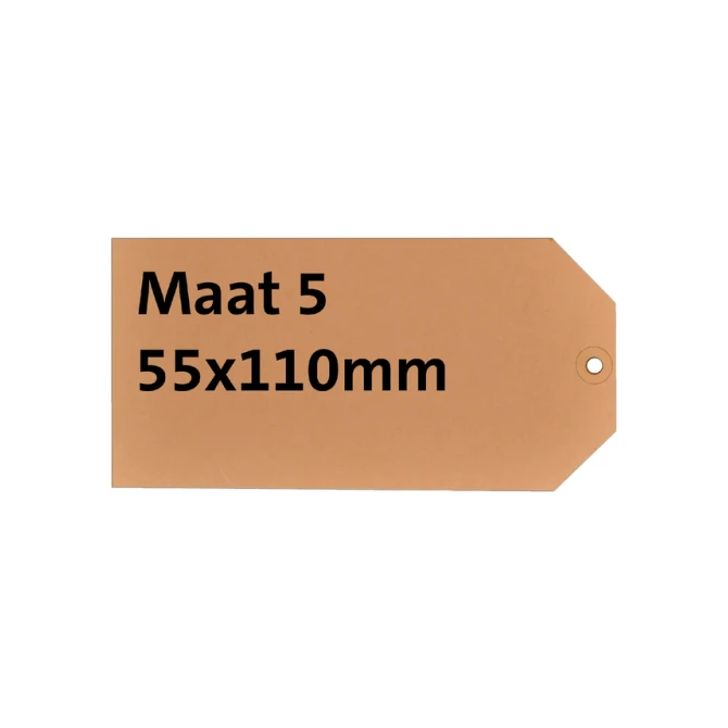 Label karton nr 5 200gr 55x110mm chamois 1000 stuks