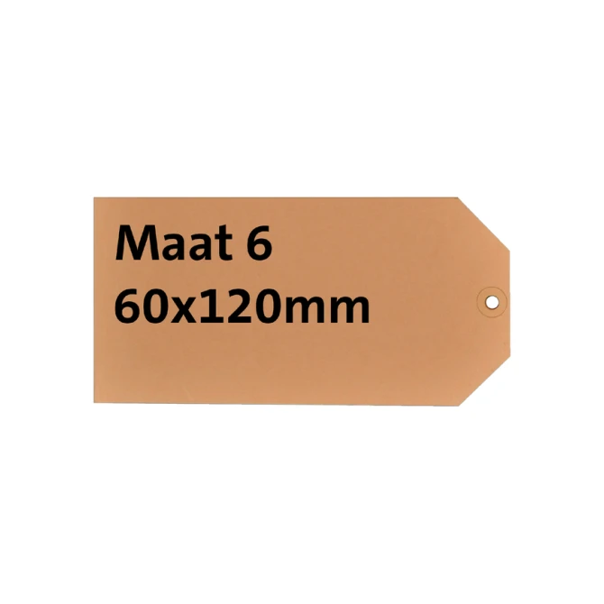 Label karton nr 6 200gr 60x120mm chamois 1000 stuks