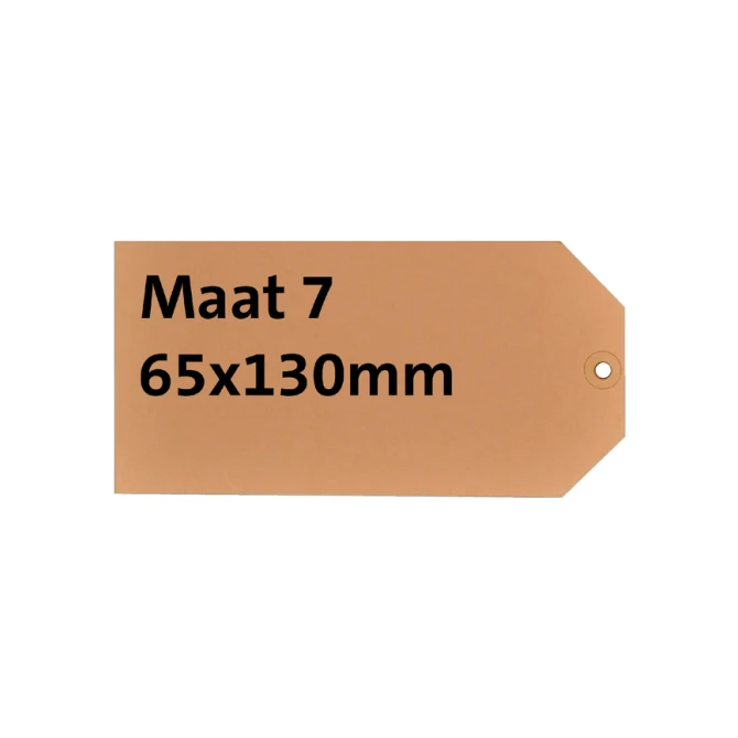 Label karton nr 7 200gr 65x130mm chamois 1000 stuks