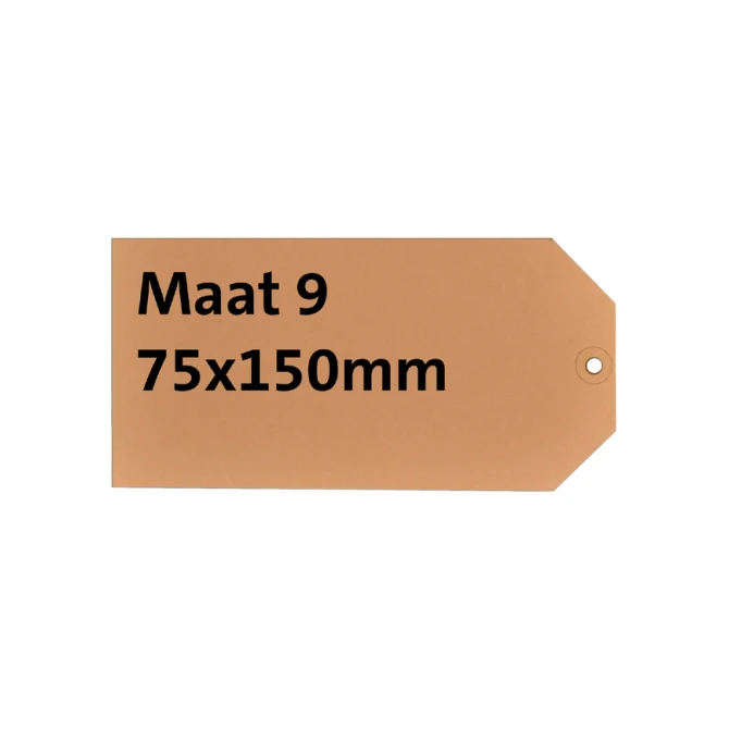 Label karton nr 9 200gr 75x150mm chamois 1000 stuks