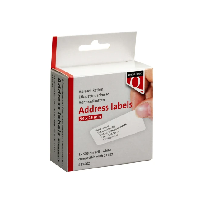Labeletiket Quantore 11352 54x25mm adres wit 500 stuks