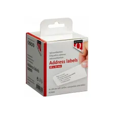 Labeletiket Quantore 99012 36x89mm adres wit 2 rollen