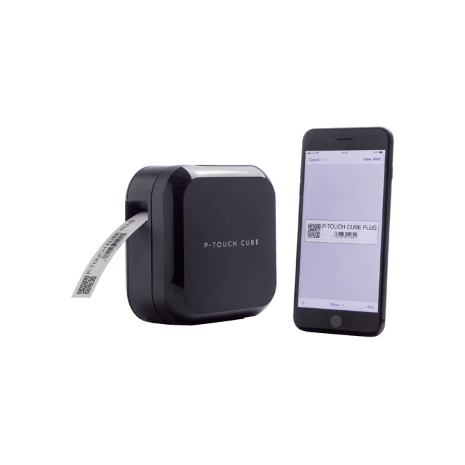 Labelprinter Brother P-touch Cube Plus TZe PT-P710BT desktop 24mm zwart