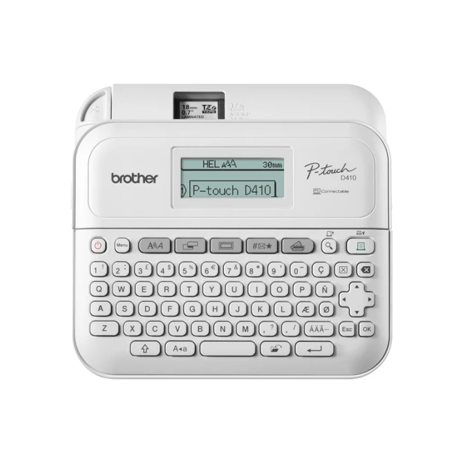Labelprinter Brother P-touch TZe PT-D410 desktop qwerty 18mm wit in koffer