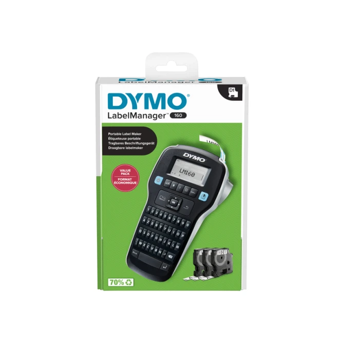 Labelprinter Dymo LabelManager 160 draagbaar azerty 12mm zwart valuepack
