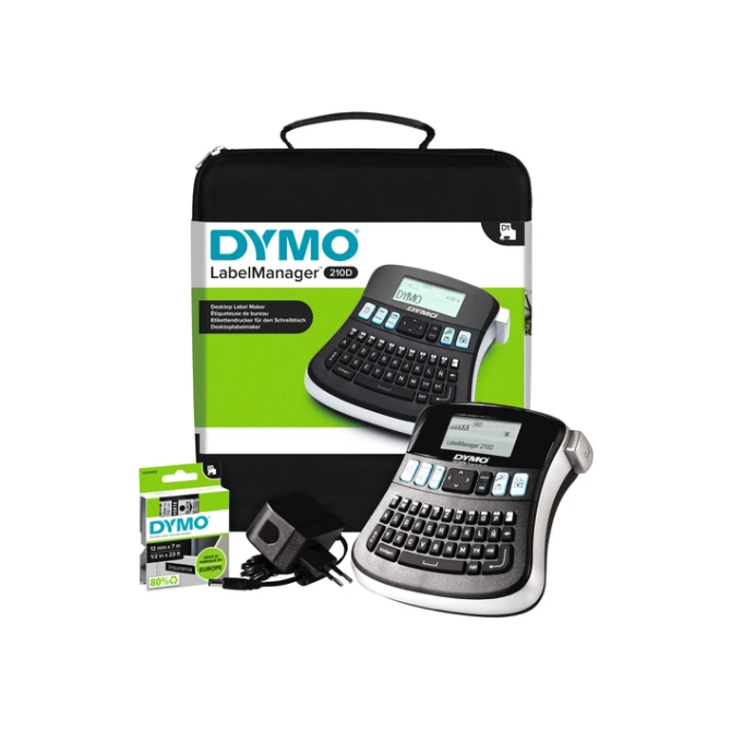 Labelprinter Dymo LabelManager 210D+ draagbaar qwerty 12mm zwart in koffer
