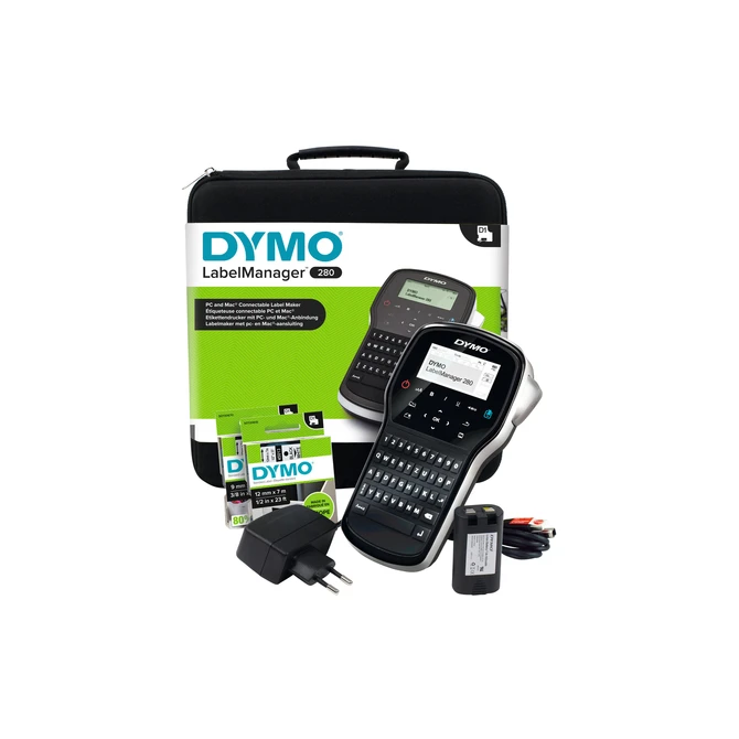 Labelprinter Dymo LabelManager 280 draagbaar qwerty 12mm zwart in koffer
