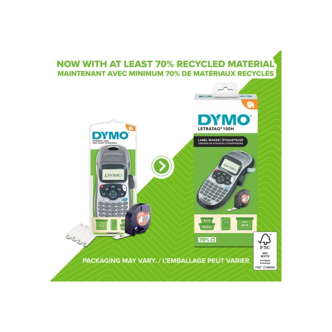 Labelprinter Dymo LetraTag 100H draagbaar abc 12mm zilverkleurig special edition