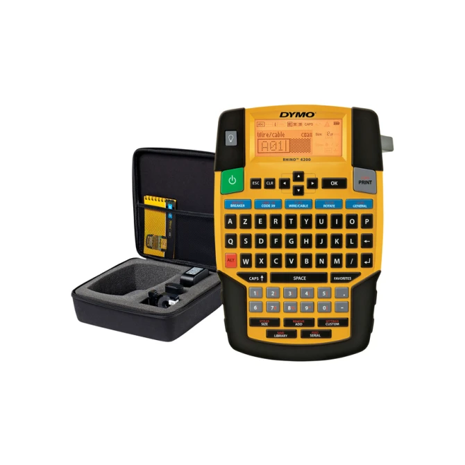 Labelprinter Dymo Rhino 4200 industrieel azerty 19mm geel in koffer