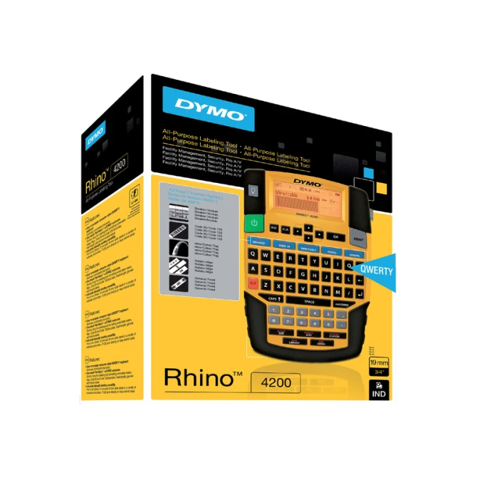 Labelprinter Dymo Rhino 4200 industrieel qwerty 19mm geel