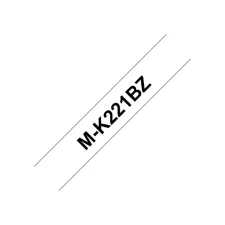 Labeltape Brother P-touch M-K221BZ ongelamineerd 9mm zwart op wit