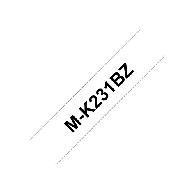 Labeltape Brother P-touch M-K231 ongelamineerd 12mm zwart op wit