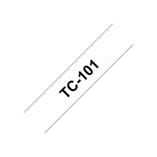 Labeltape Brother P-touch TC-101 standaard 12mm zwart op transparant