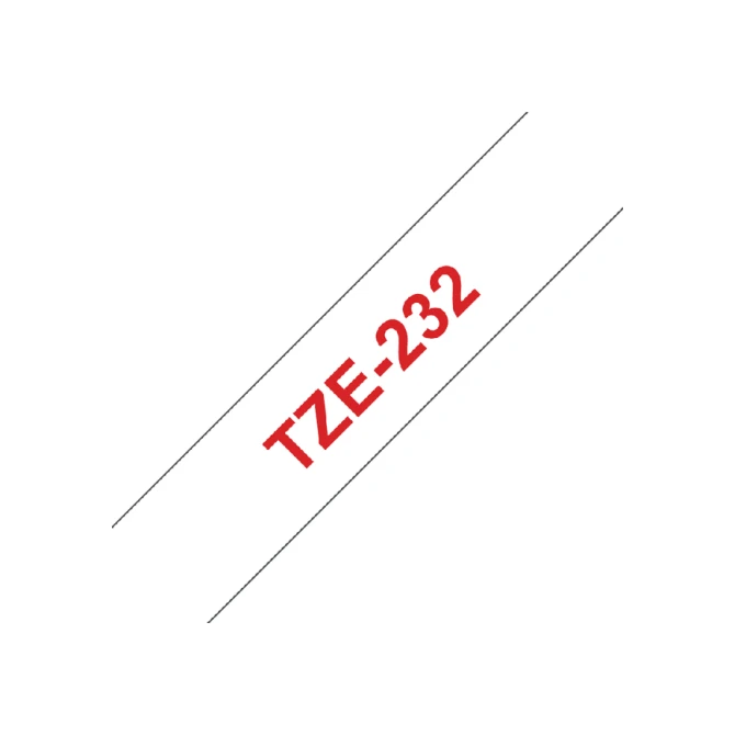 Labeltape Brother P-touch TZe-232 standaard 12mm rood op wit