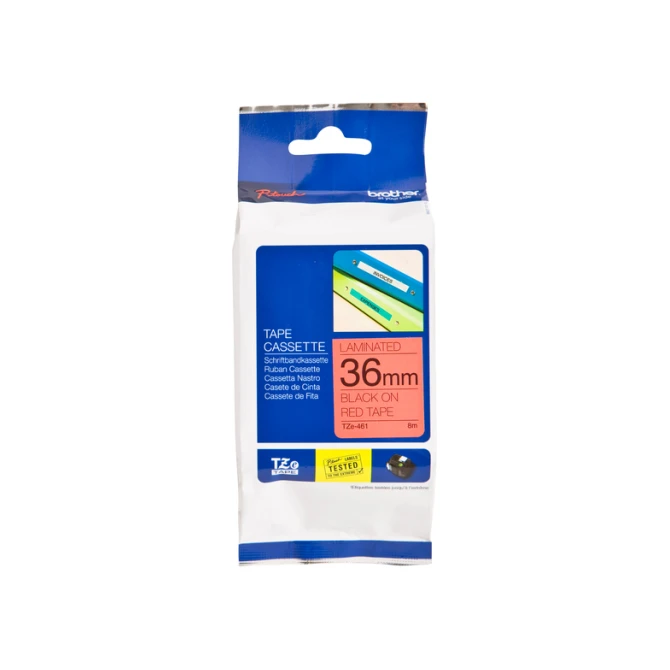 Labeltape Brother P-touch TZe-461 standaard 36mm zwart op rood