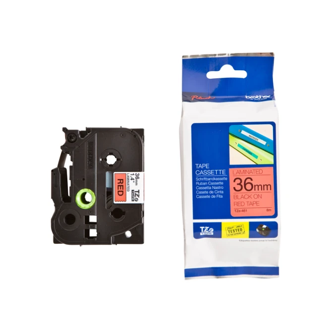 Labeltape Brother P-touch TZe-461 standaard 36mm zwart op rood