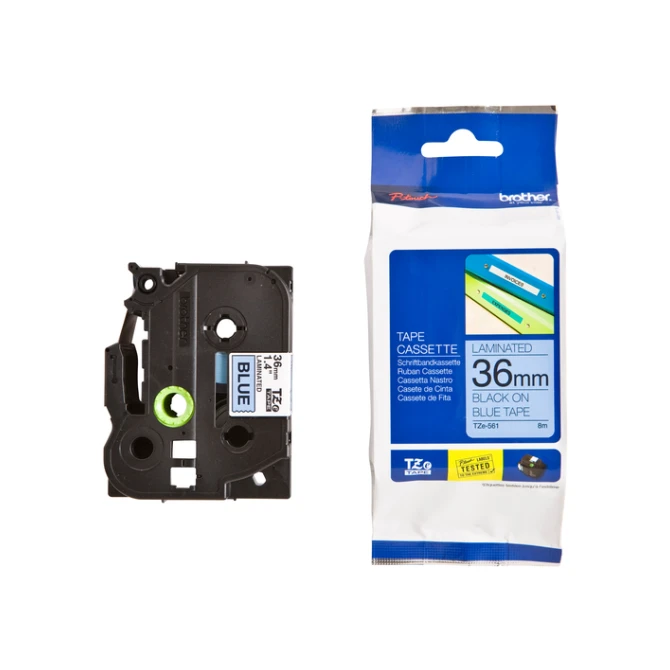 Labeltape Brother P-touch TZe-561 standaard 36mm zwart op blauw