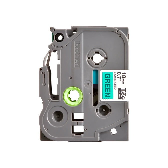 Labeltape Brother P-touch TZe-741 standaard 18mm zwart op groen