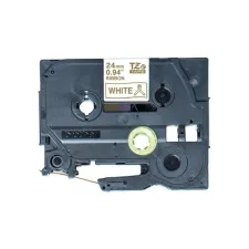 Labeltape Brother P-touch TZe-R254 24mm goud op wit