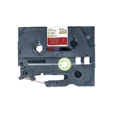 Labeltape Brother P-touch TZe-RW54 24mm goud op wijnrood