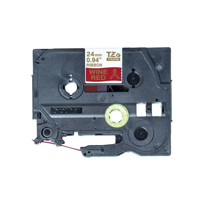 Labeltape Brother P-touch TZe-RW54 24mm goud op wijnrood