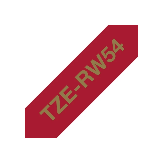Labeltape Brother P-touch TZe-RW54 24mm goud op wijnrood