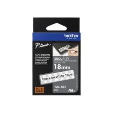 Labeltape Brother P-touch TZe-SE4 veiligheidstape 18mm zwart op wit