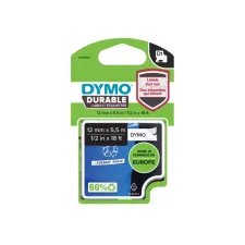 Labeltape Dymo LabelManager D1 polyester 12mm duurzaam zwart op wit