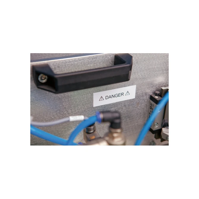 Labeltape Dymo LabelManager D1 polyester 12mm duurzaam zwart op wit