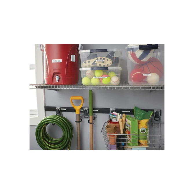 Labeltape Dymo LabelManager D1 polyester 12mm duurzaam zwart op wit