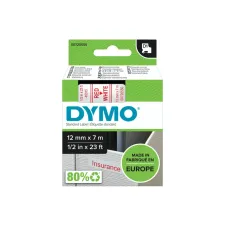 Labeltape Dymo LabelManager D1 polyester 12mm rood op wit