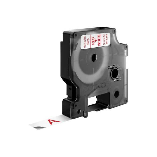 Labeltape Dymo LabelManager D1 polyester 12mm rood op wit