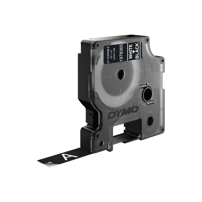 Labeltape Dymo LabelManager D1 polyester 12mm wit op zwart