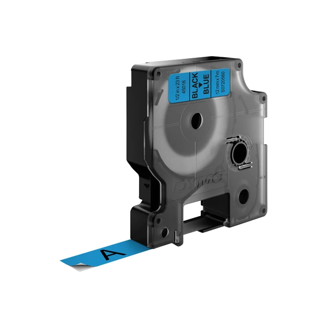 Labeltape Dymo LabelManager D1 polyester 12mm zwart op blauw