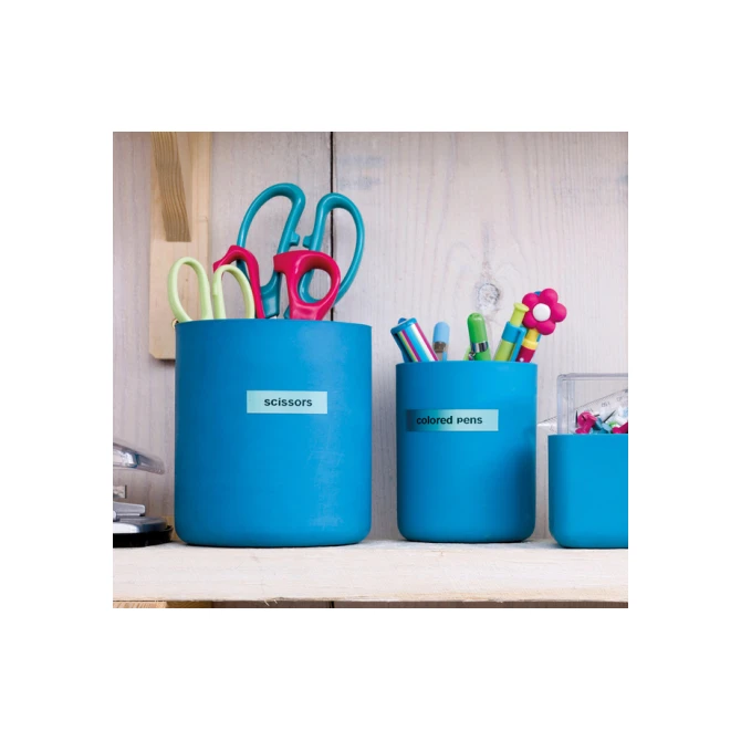 Labeltape Dymo LabelManager D1 polyester 12mm zwart op blauw