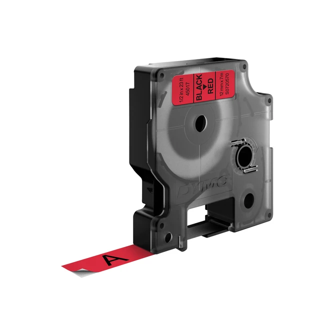 Labeltape Dymo LabelManager D1 polyester 12mm zwart op rood