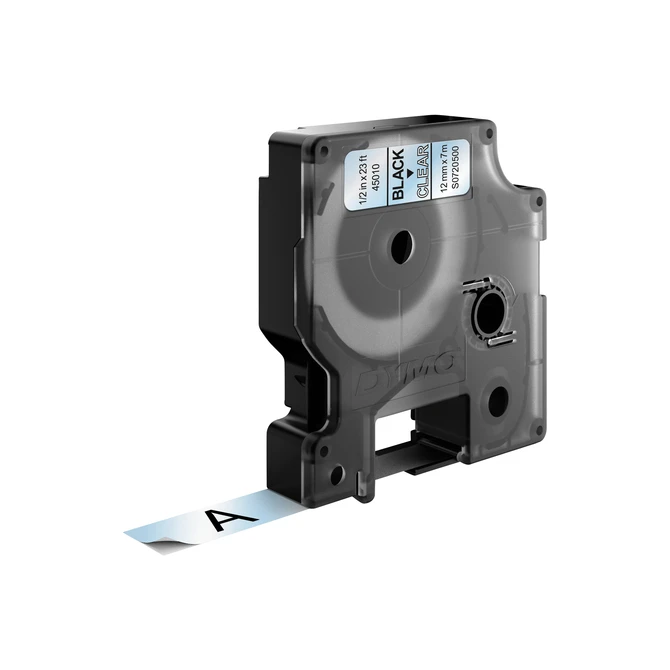 Labeltape Dymo LabelManager D1 polyester 12mm zwart op transparant