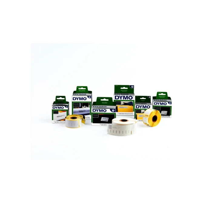 Labeltape Dymo LabelManager D1 polyester 12mm zwart op wit 10 stuks