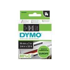 Labeltape Dymo LabelManager D1 polyester 19mm wit op zwart