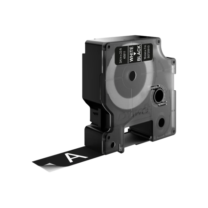 Labeltape Dymo LabelManager D1 polyester 19mm wit op zwart