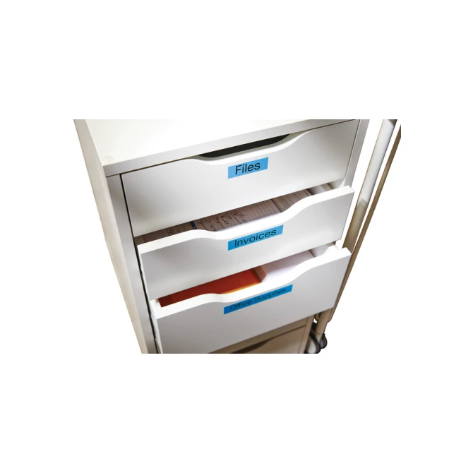 Labeltape Dymo LabelManager D1 polyester 19mm zwart op blauw