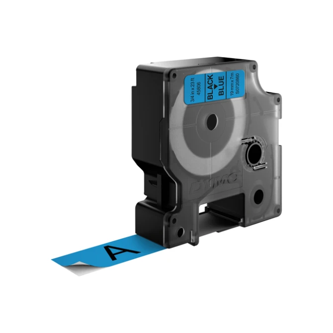 Labeltape Dymo LabelManager D1 polyester 19mm zwart op blauw