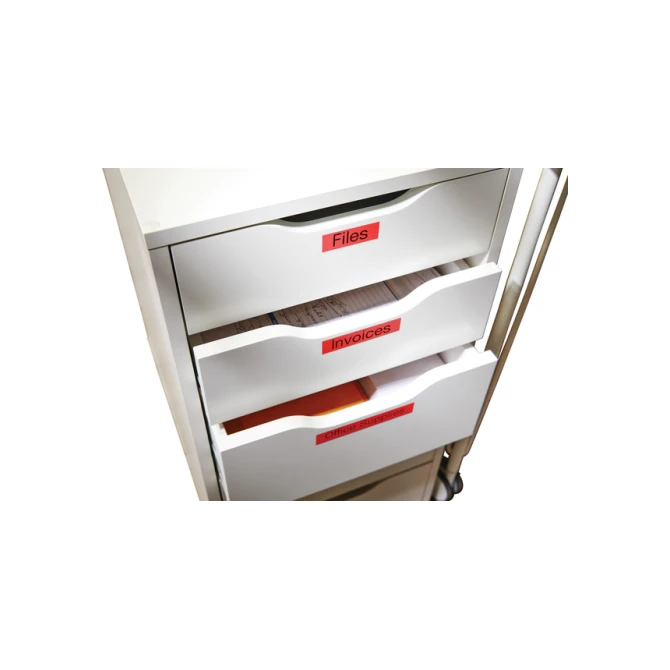 Labeltape Dymo LabelManager D1 polyester 19mm zwart op rood