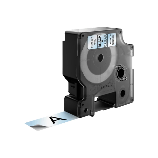 Labeltape Dymo LabelManager D1 polyester 19mm zwart op transparant