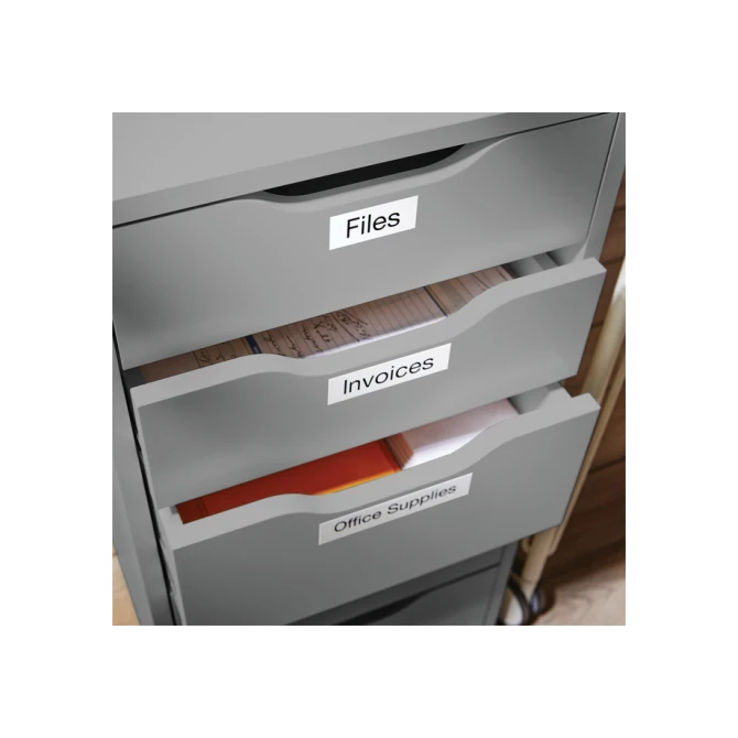 Labeltape Dymo LabelManager D1 polyester 19mm zwart op wit 10 stuks